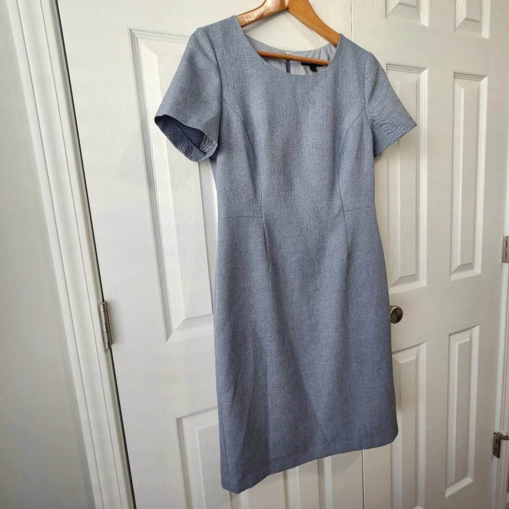 Preston & York Light Blue Short Sleeve Midi Sheath Dress - Picture 2 of 8